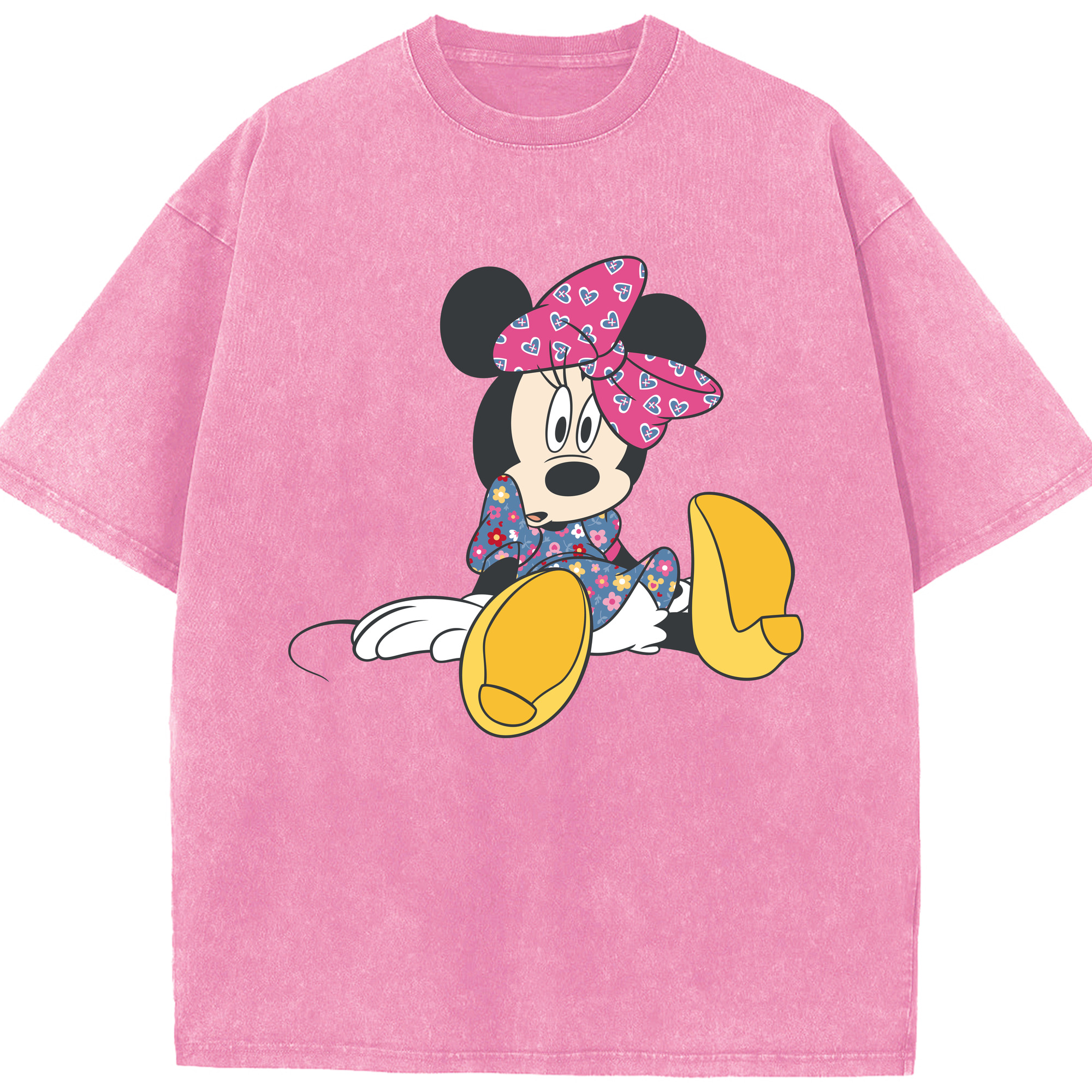 （画像用） ミッキーマウス Mickey Mouse 綿100% ヴィンテージ風 半袖Tシャツ（フロントプリント）